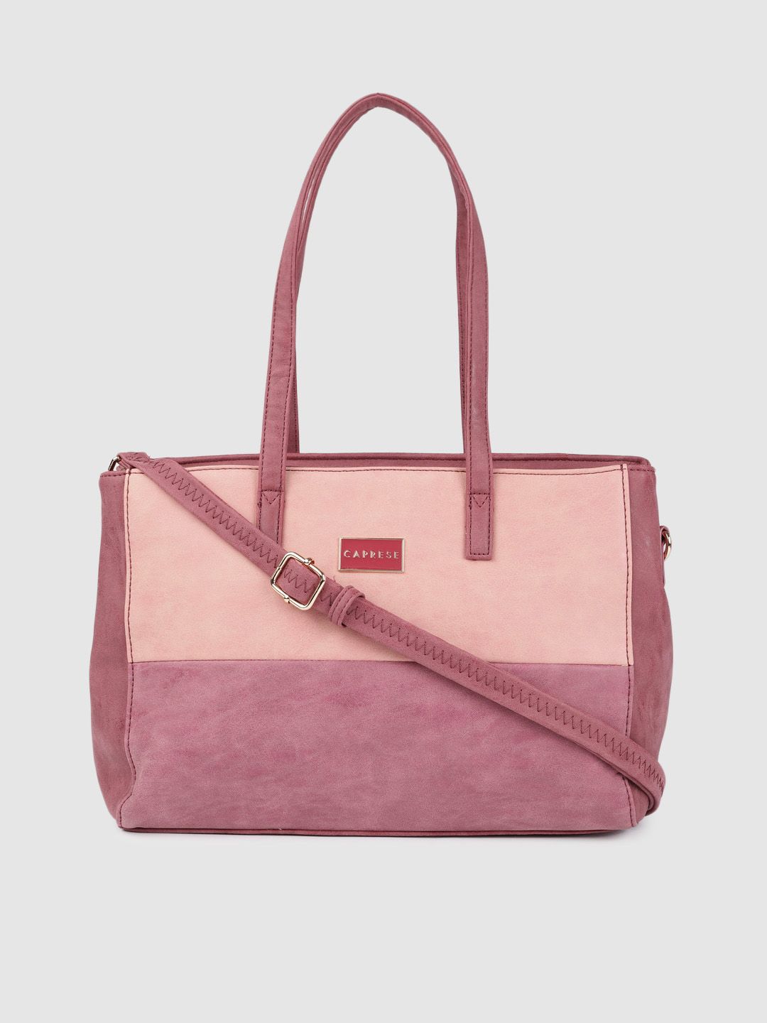 Caprese Pink & Peach-Coloured Colourblocked Shoulder Bag Price in India