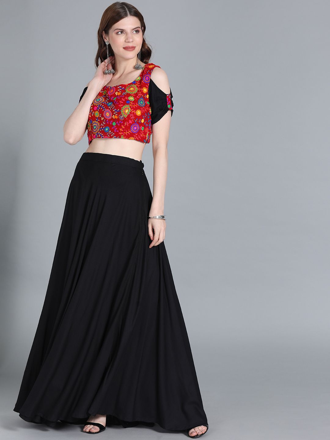 EthnoVogue Black Made to Measure Lehenga with Blouse Price in India