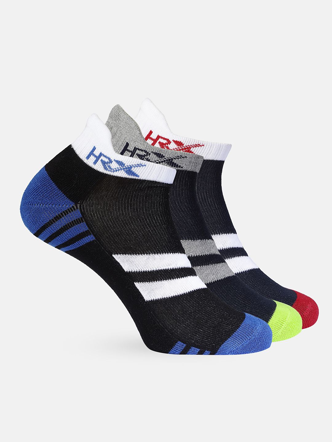 HRX by Hrithik Roshan Men Pack Of 3 Ankle Socks