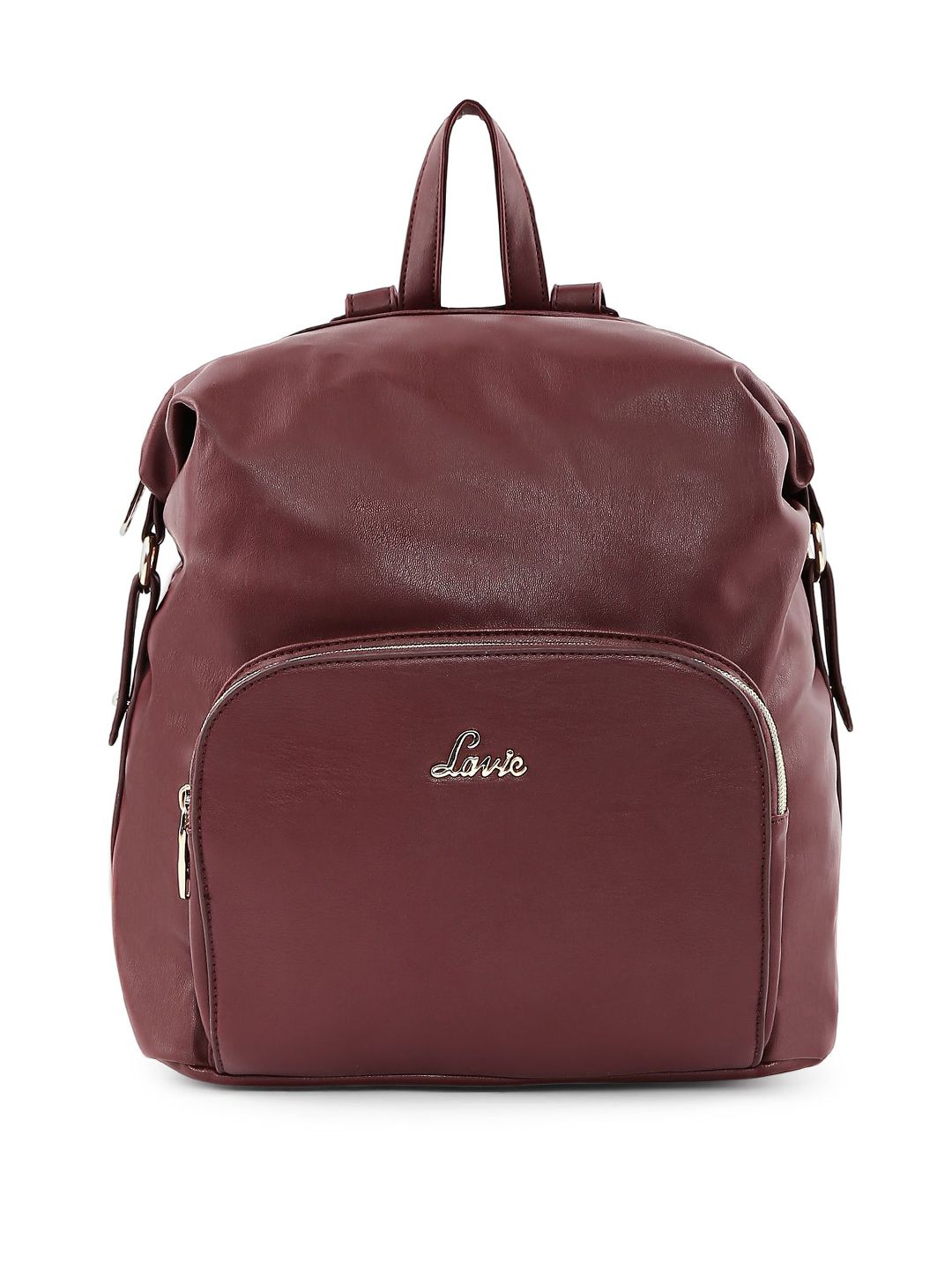 Lavie Women Burgundy Solid Backpack Price in India