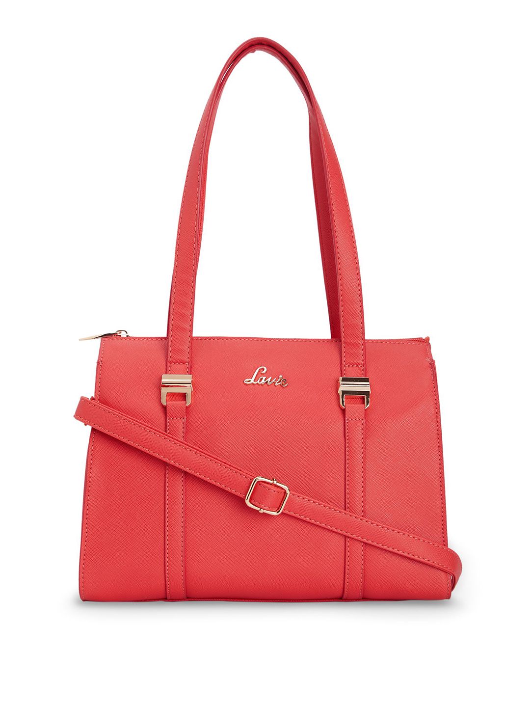 Lavie Coral Pink Solid Shoulder Bag Price in India