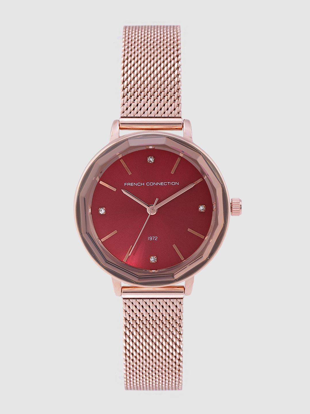French Connection Women Maroon Analogue Watch FC1318RGM-B Price in India