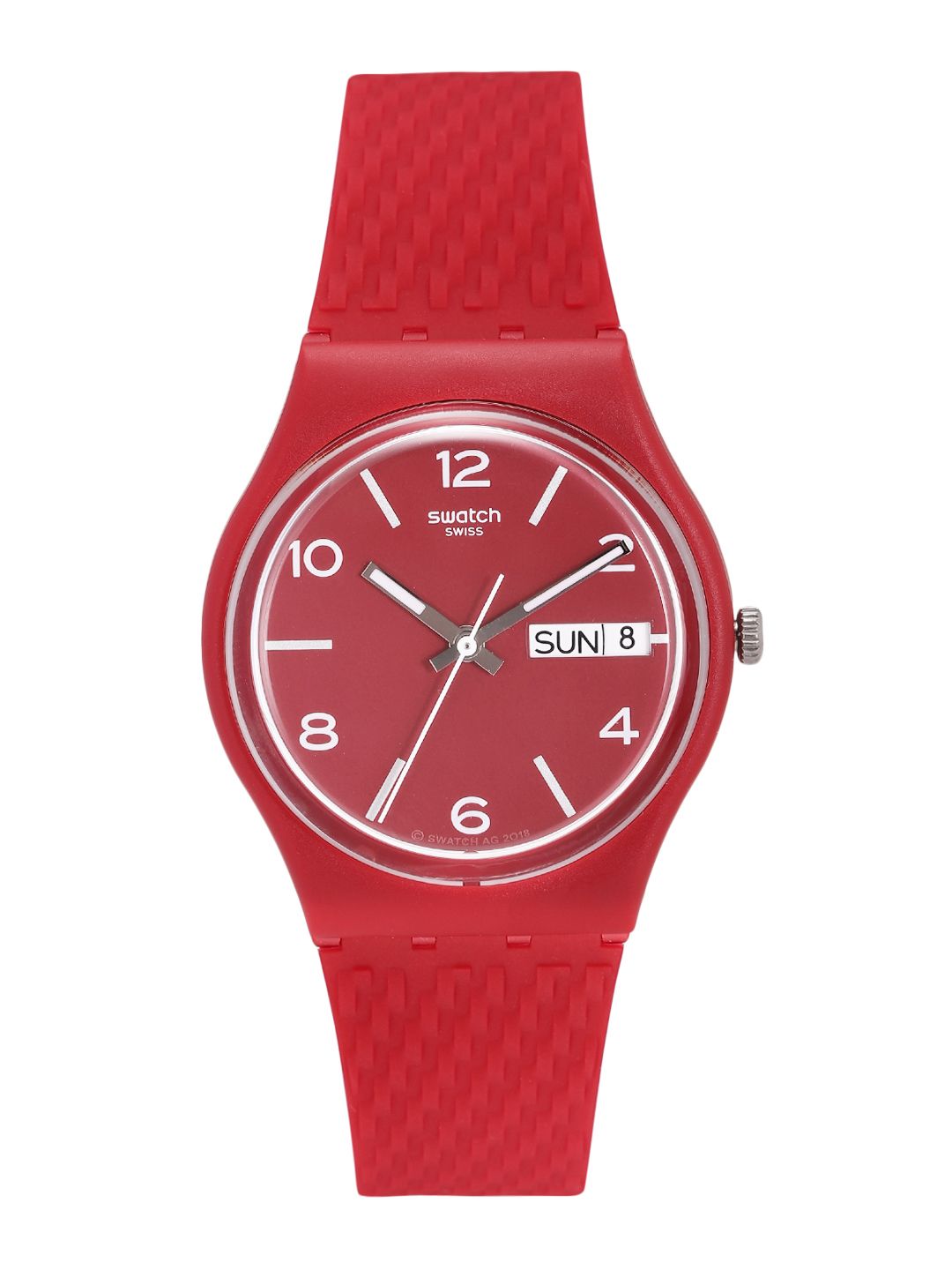 Swatch BauSwatch Women Red Water Resistant Analogue Watch GR710 Price in India