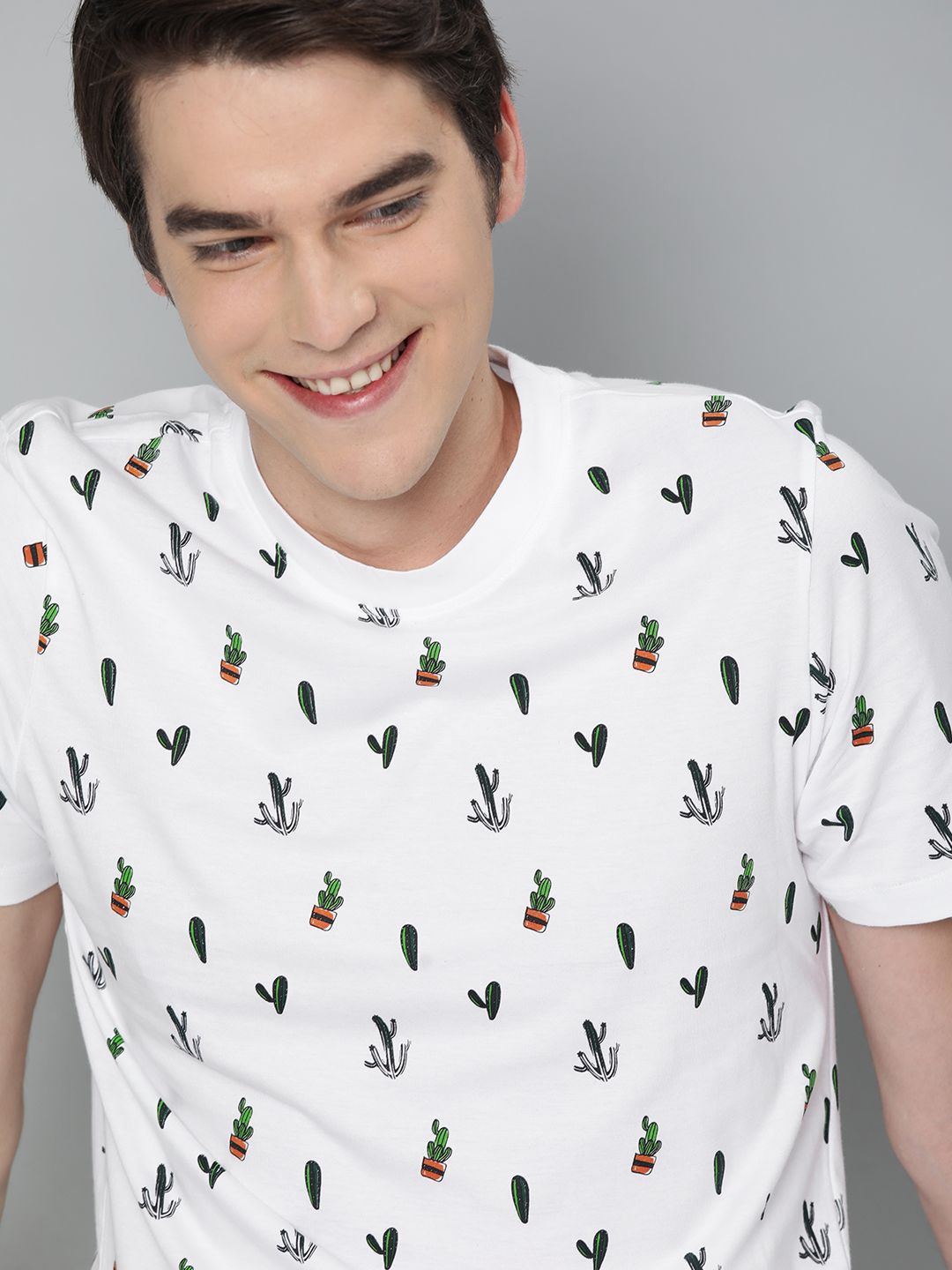 Mast & Harbour Mast Harbour Men White Printed Round Neck Pure Cotton T-shirt