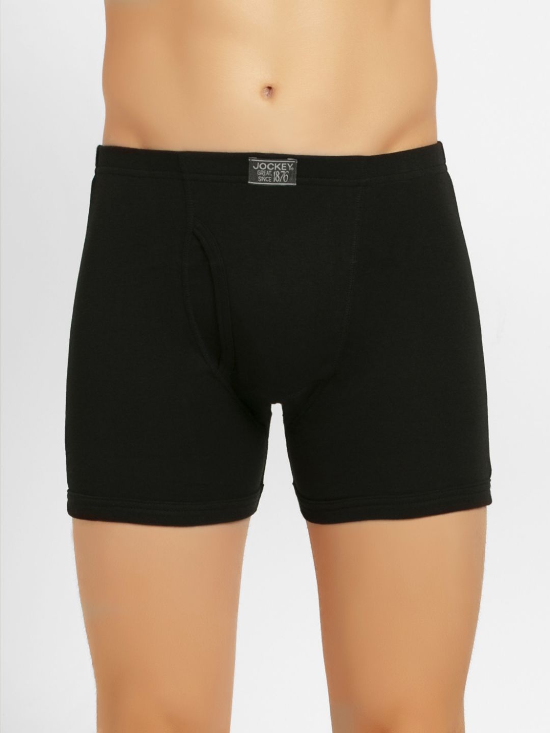 Jockey Men Black Solid Trunks 8008-0105