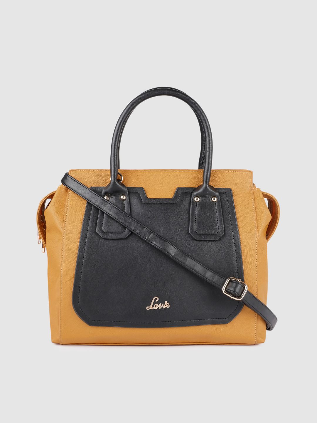 Lavie Yellow & Black Color-blocked Shoulder Bag Price in India