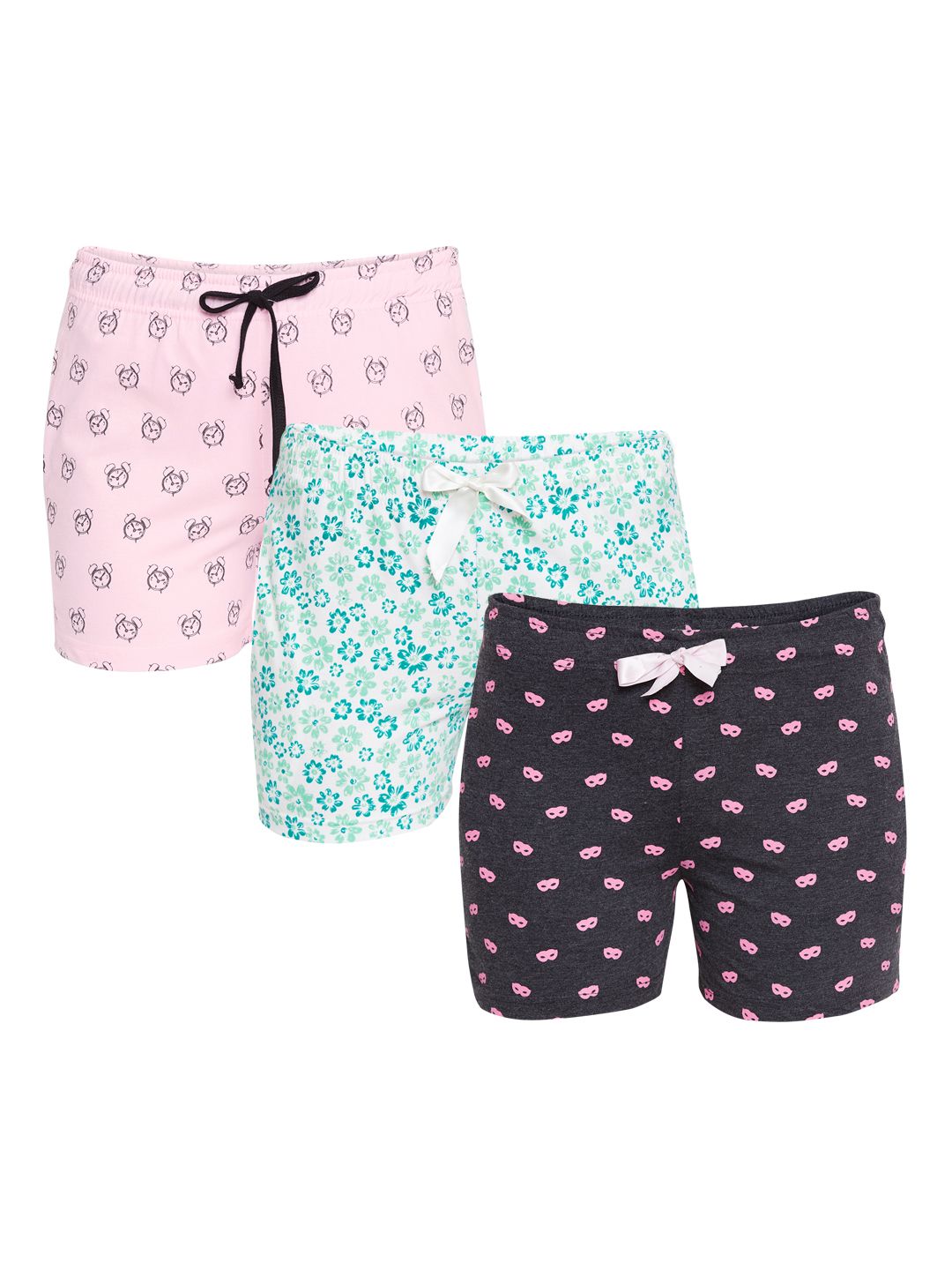 Nite Flite Women Pack of 3 Printed Lounge Shorts Price in India