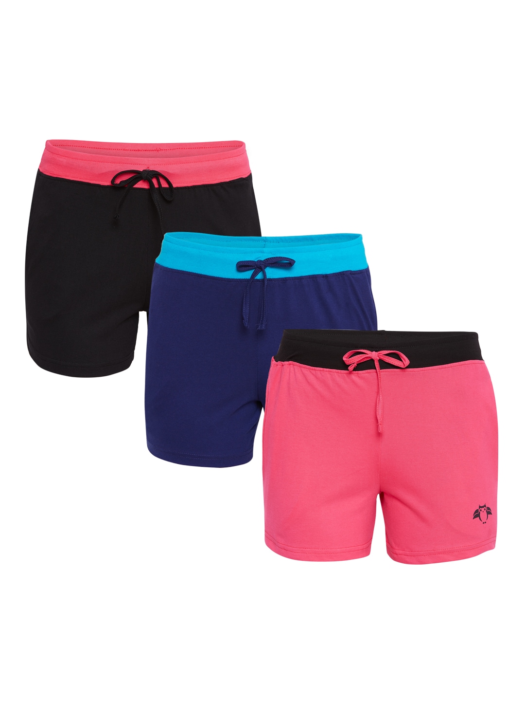 Nite Flite Women Pack of 3 Solid Lounge Shorts Price in India