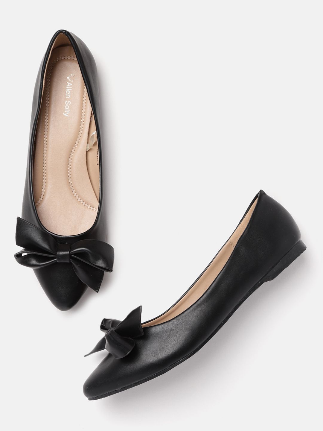 Allen Solly Women Black Solid Ballerinas with Bow Price in India