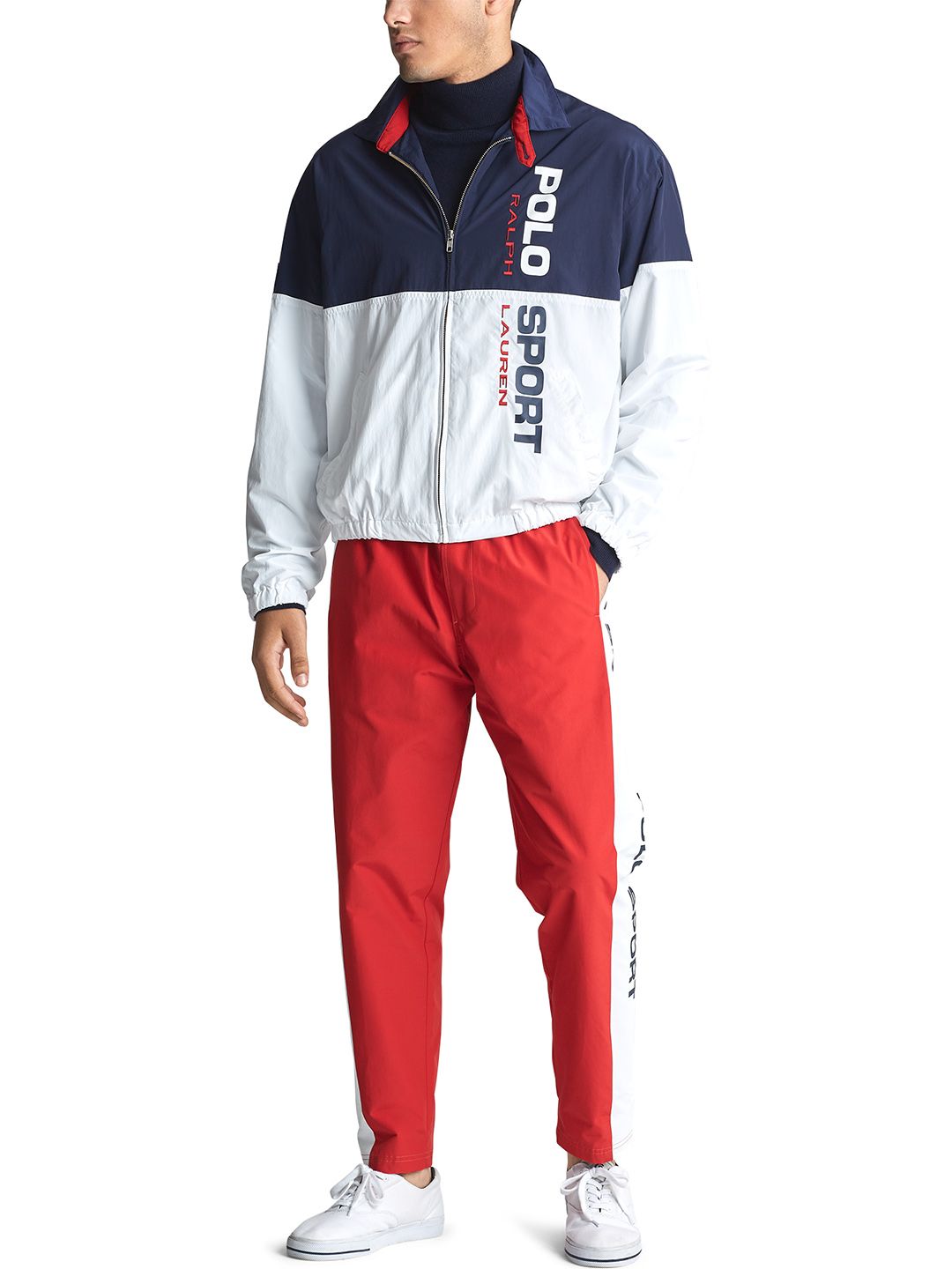 Buy Polo Ralph Lauren Men White & Navy Blue Colourblocked Polo