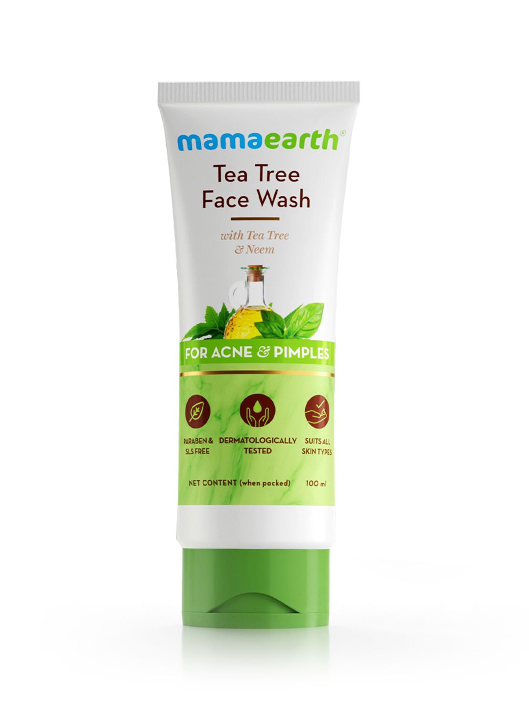 Mamaearth Sustainable Tea Tree Face Wash with Neem for Acne & Pimples 100 ml