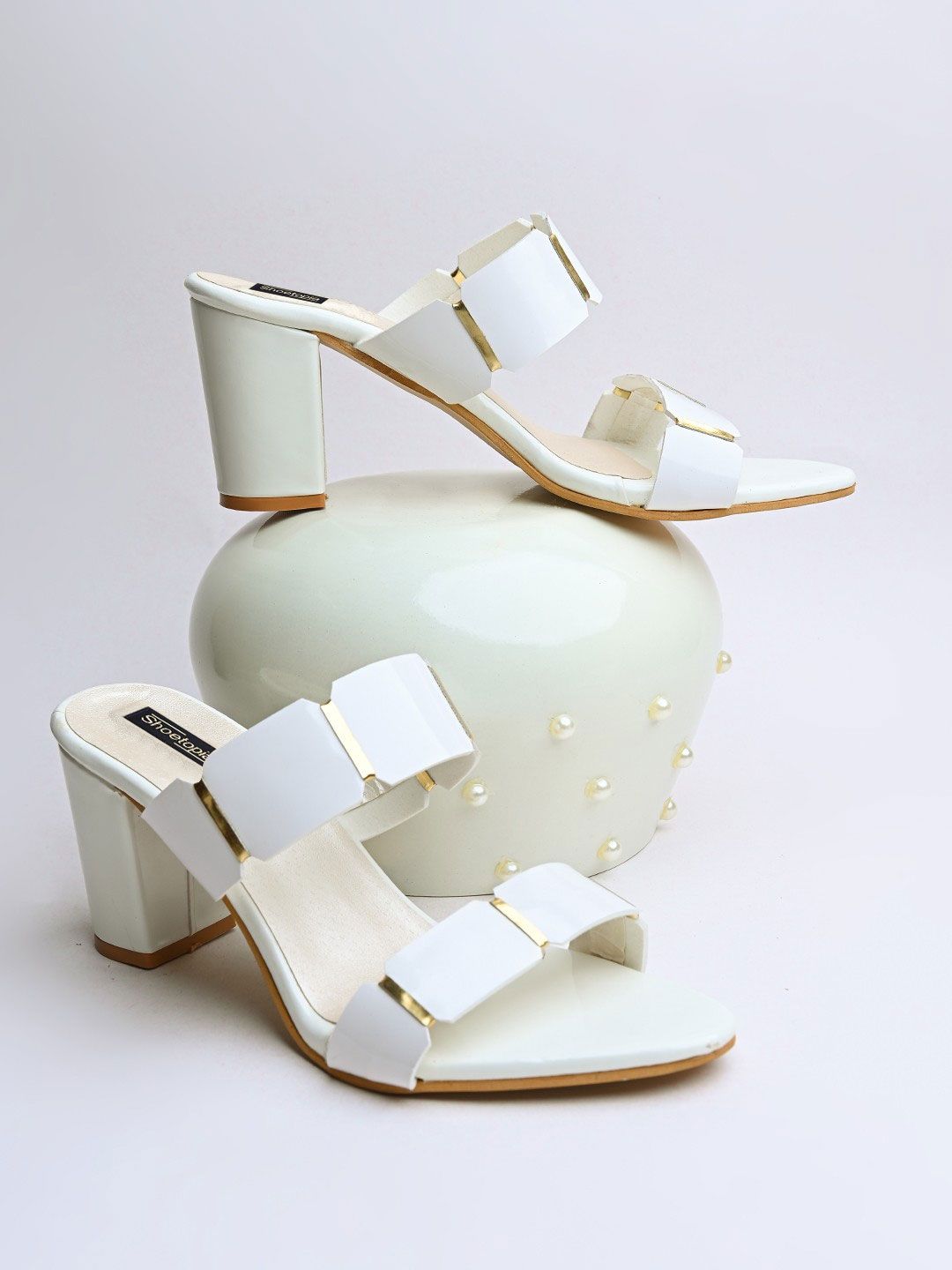 Shoetopia Women White Solid Heels