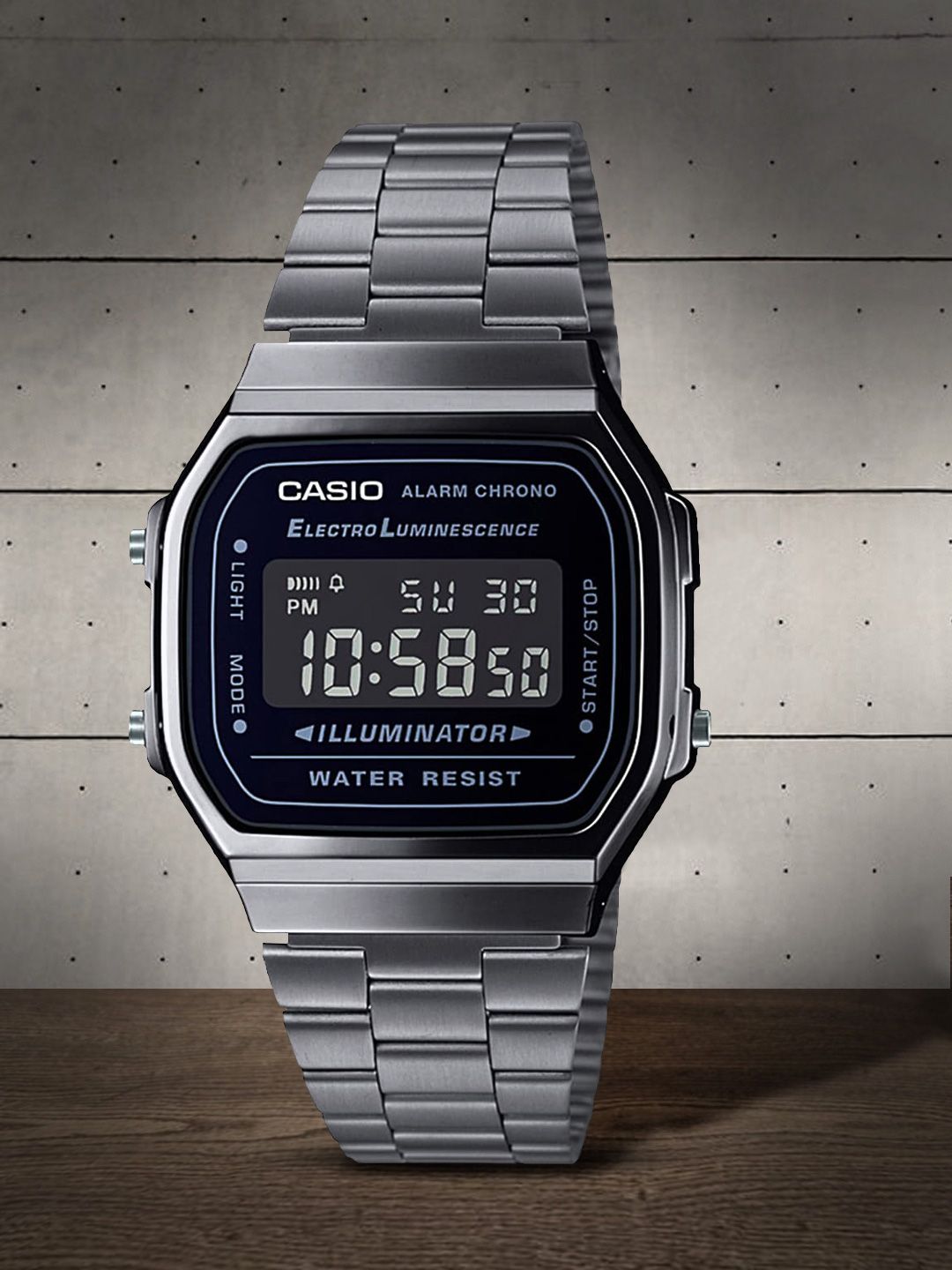 Buy CASIO Vintage A168WGG-1BDF Black Digital Dial Black Stainless