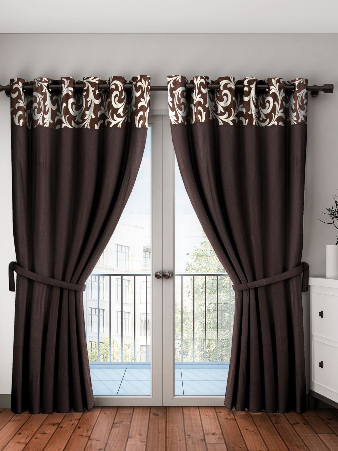 Fashion String Set of 2 Brown Door Curtains Price in India