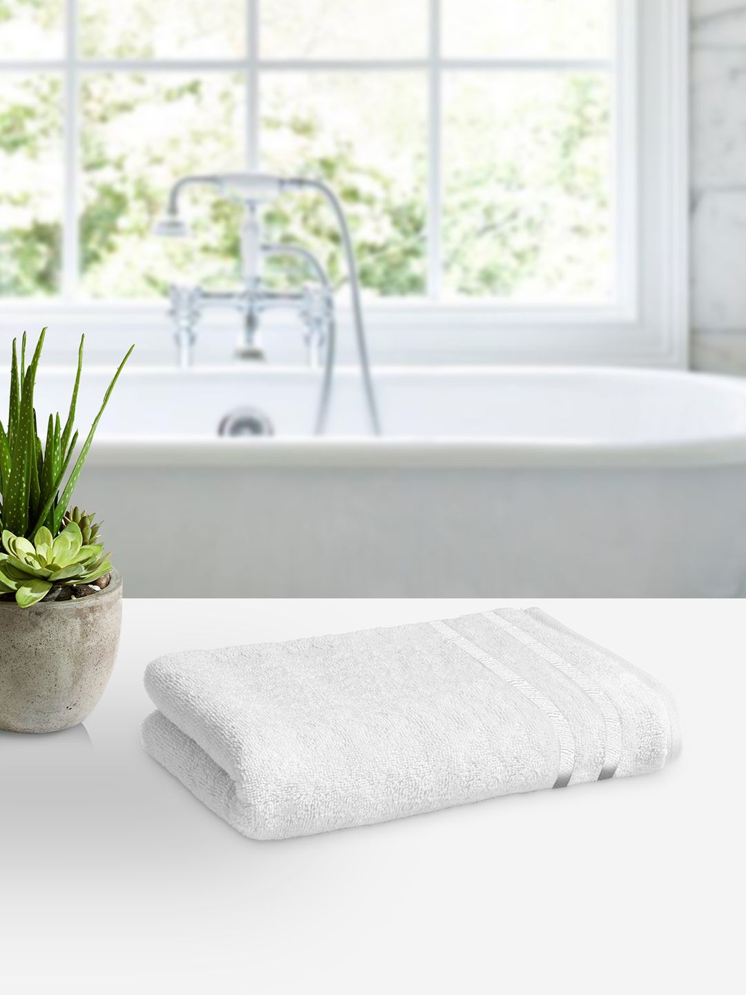 Story@home Men White Solid 450GSM Cotton Bath Towel Price in India