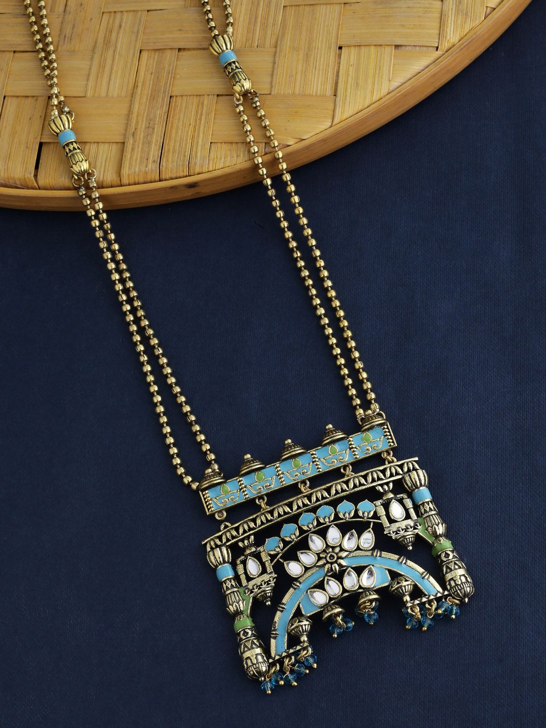 Studio voylla Silver-Plated Brass Oxidised Necklace Price in India