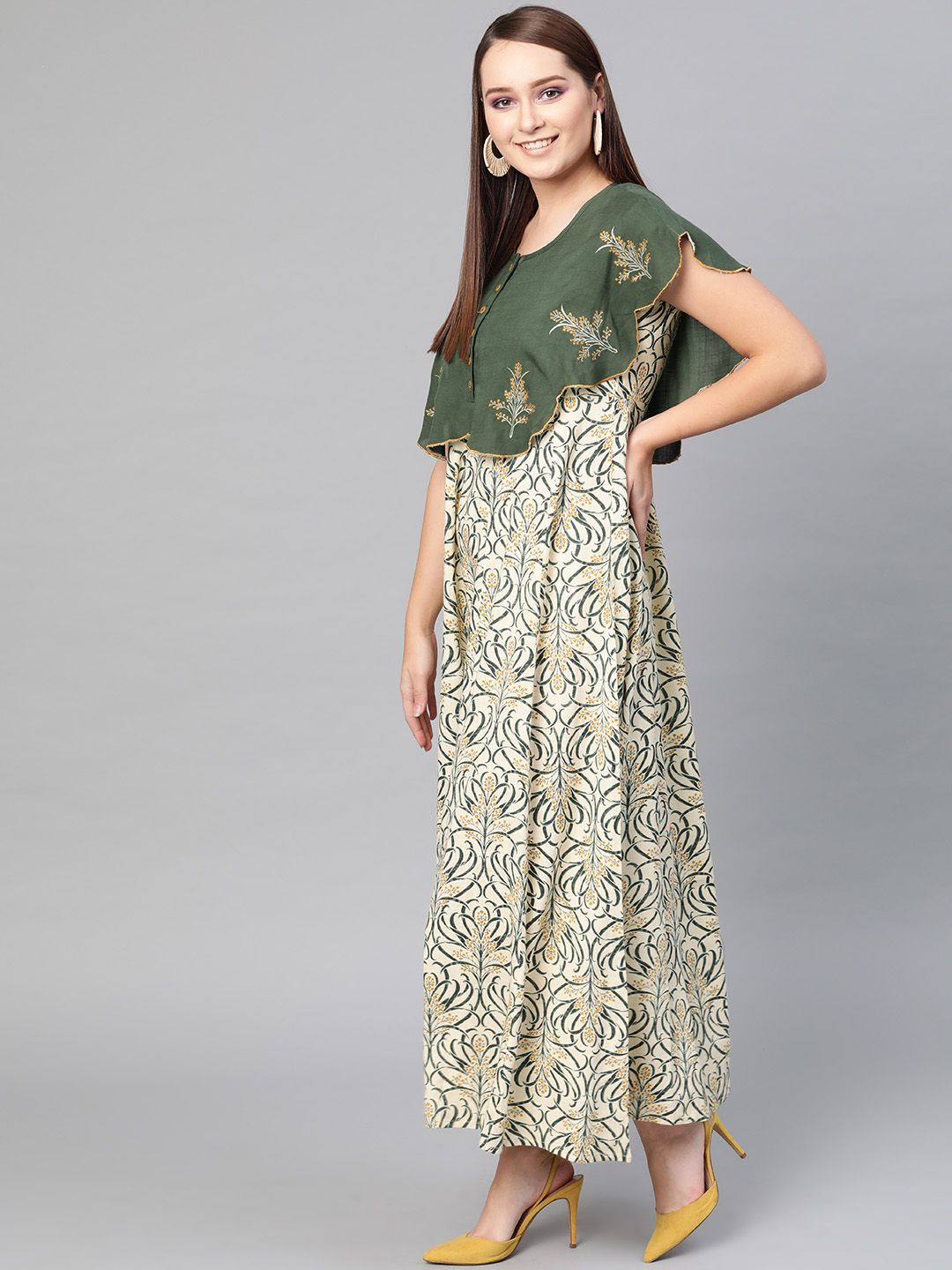 aks green maxi dress