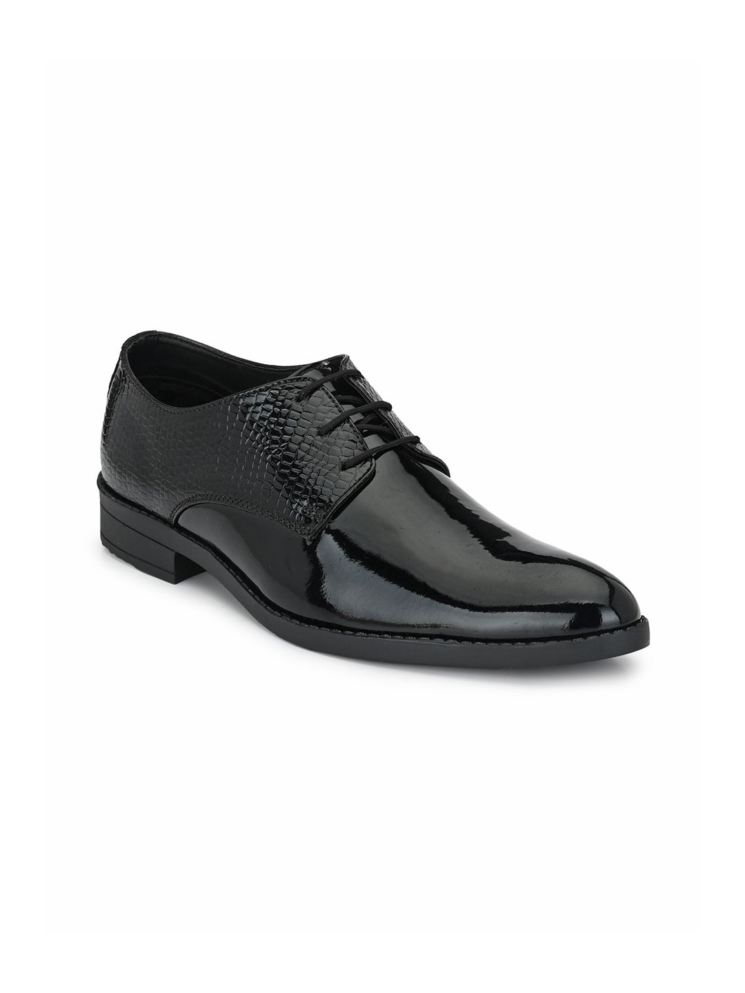 Prolific Men Black Solid Synthetic Patent Formal Oxfords