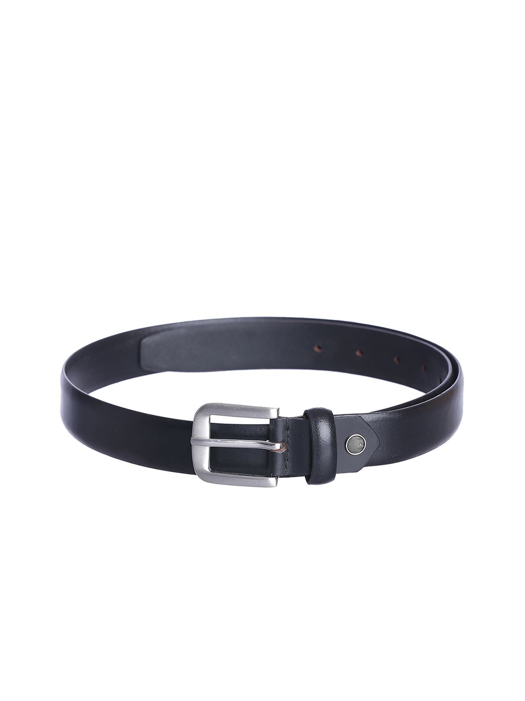 Kara Men Black Solid Genuine Leather Belt