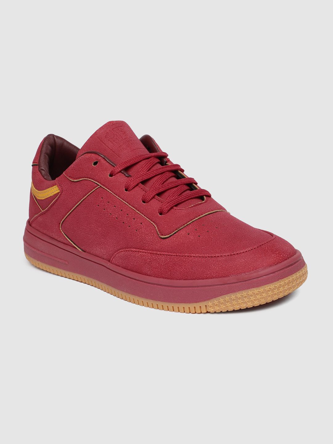 Mast & Harbour Men Red Solid Sneakers