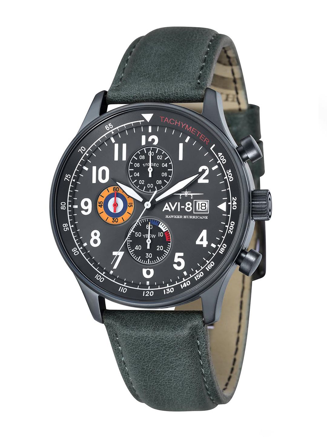 Buy AVI-8 Men Black Leather Analogue Watch AV-4011-0D - Watches