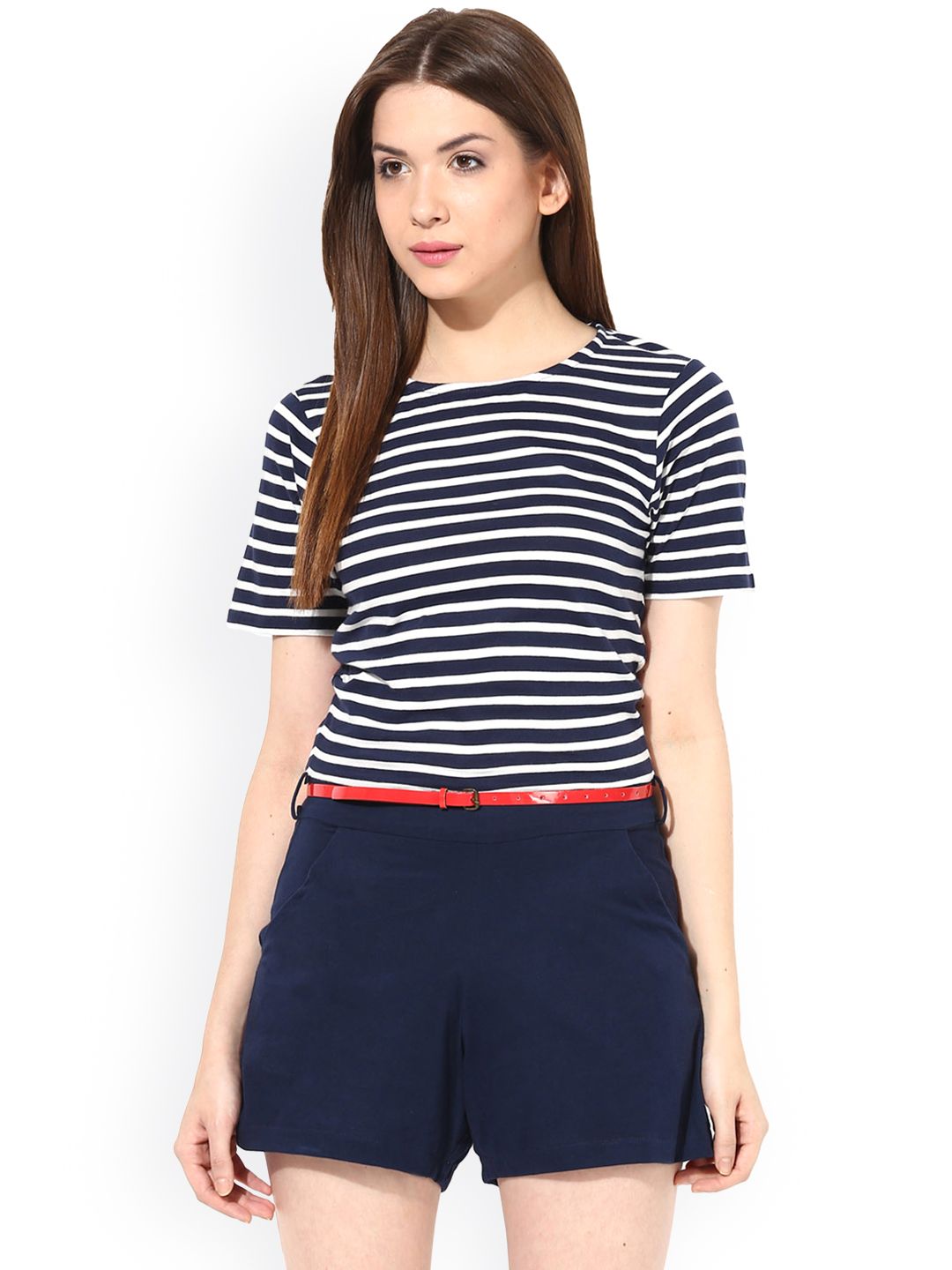 Miss Chase Navy Striped Playsuit Price in India