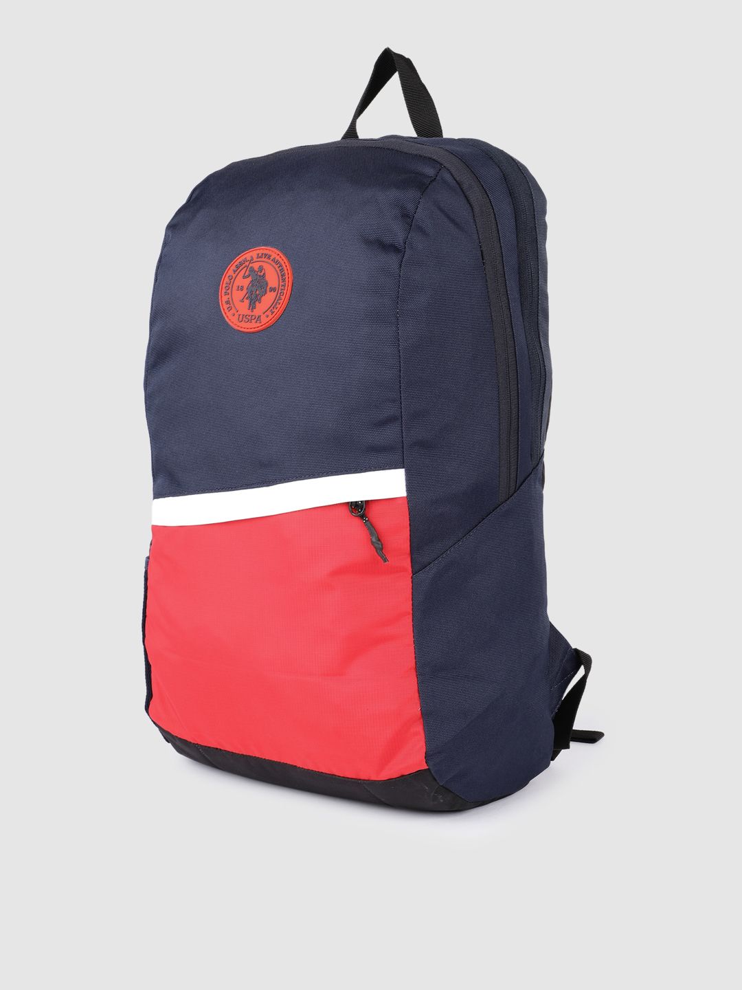 Buy U.S. Polo Assn. Unisex Blue & Red Colourblocked Backpack