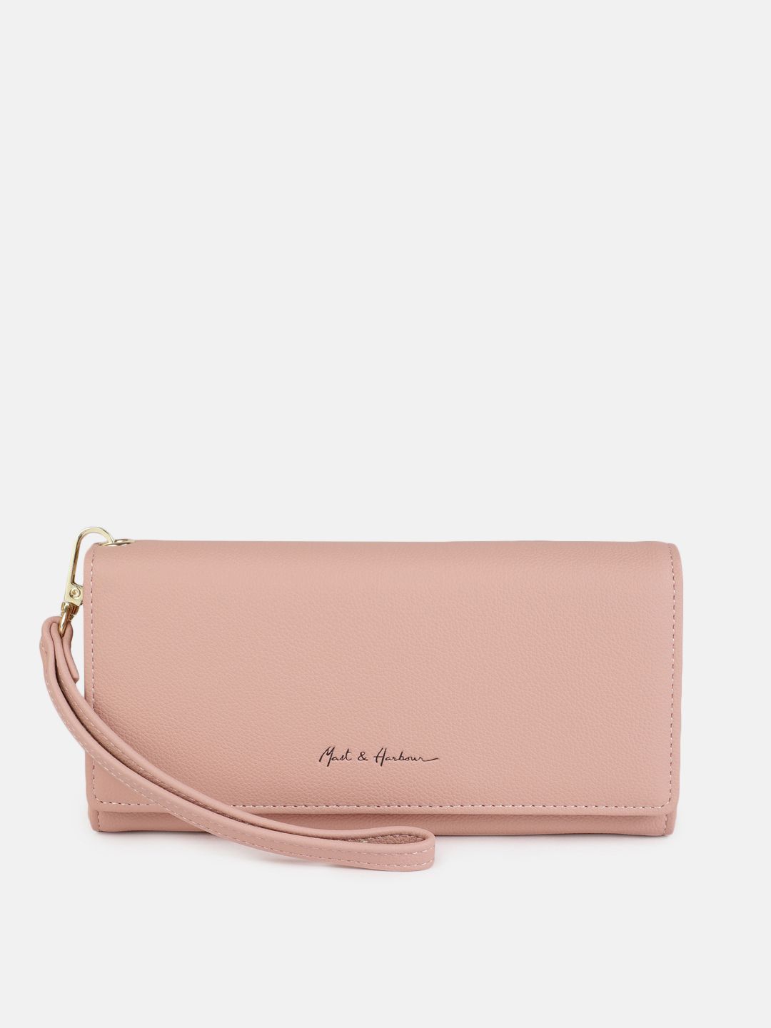 Mast & Harbour Women Pink Solid Two Fold Wallet Price in India