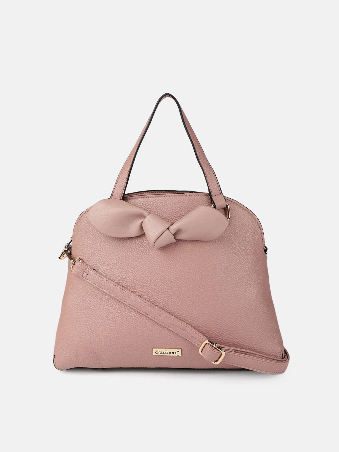 DressBerry Pink Solid Handheld Bag Price in India