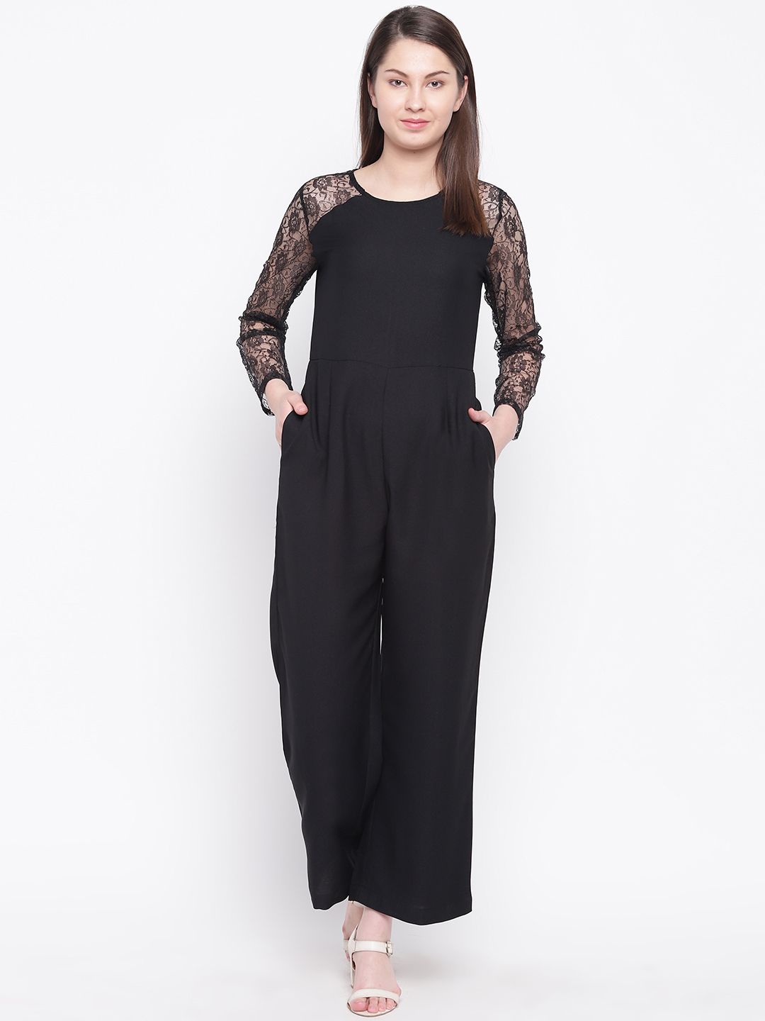 RARE Women Black Solid Basic Jumpsuit Price in India