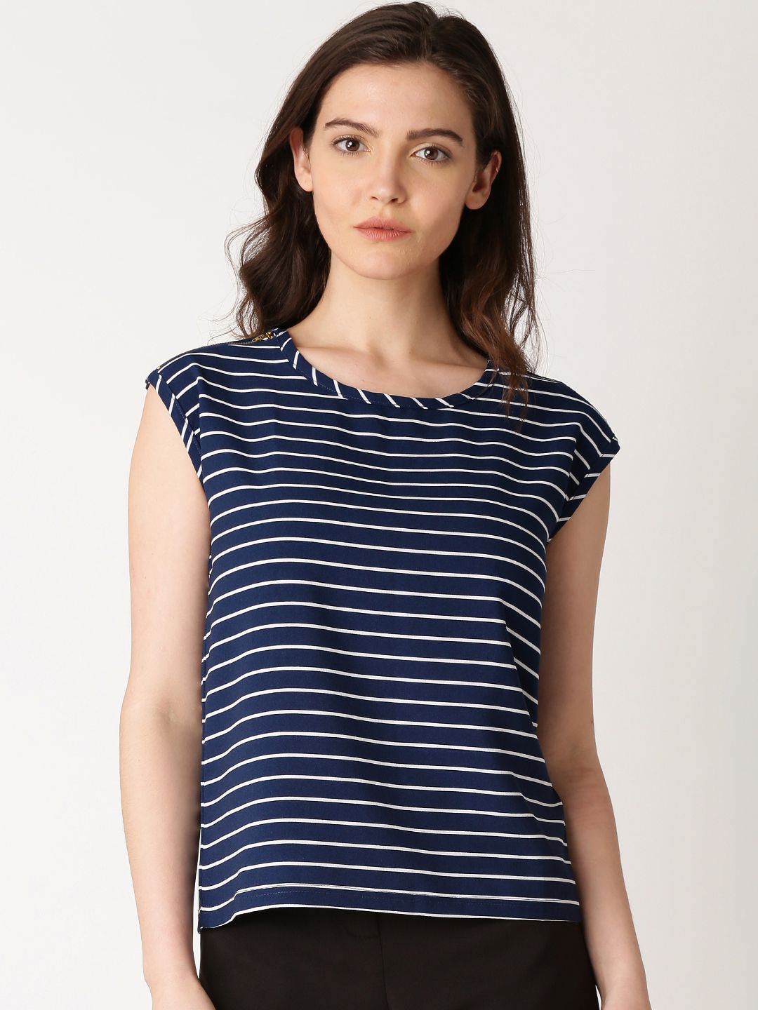 navy striped top womens