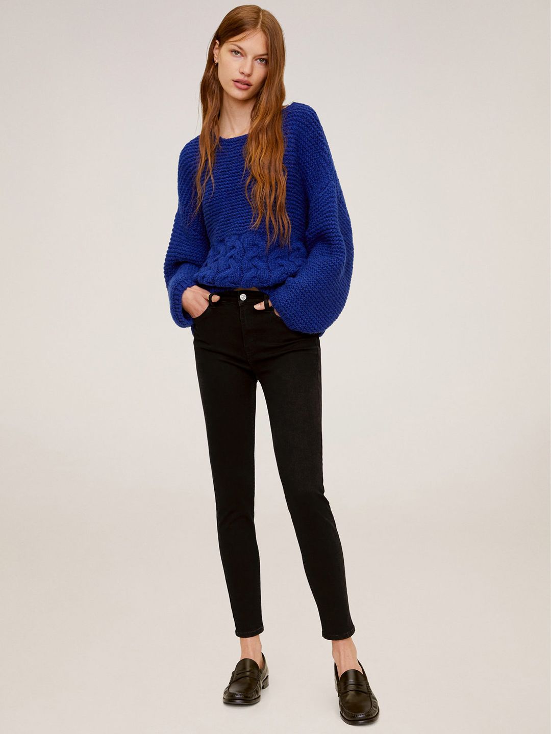 Black Skinny Fit Mid-Rise Clean Look Stretchable Cropped Sustainable Jeans