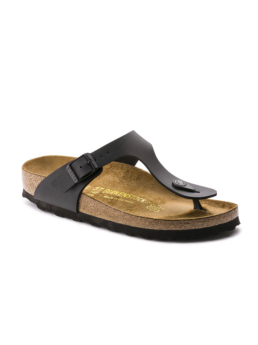 Birkenstock  Unisex Black Gizeh Birko-Flor Regular Width Comfort Sandals