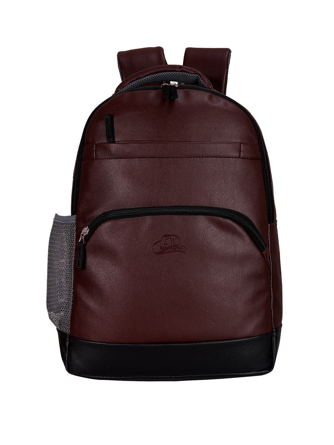 Leather World Unisex Brown Solid Backpack Price in India