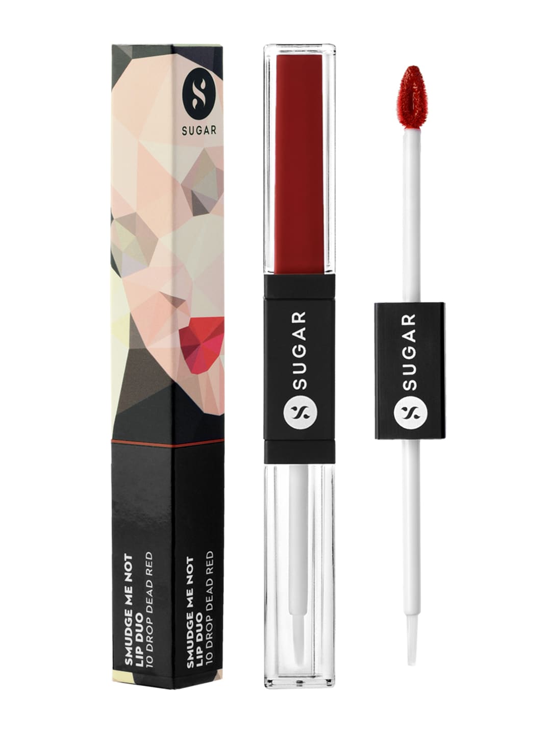 SUGAR Cosmetics Smudge Me Not Lip Duo 10 Drop Dead Red (Red) Price in India