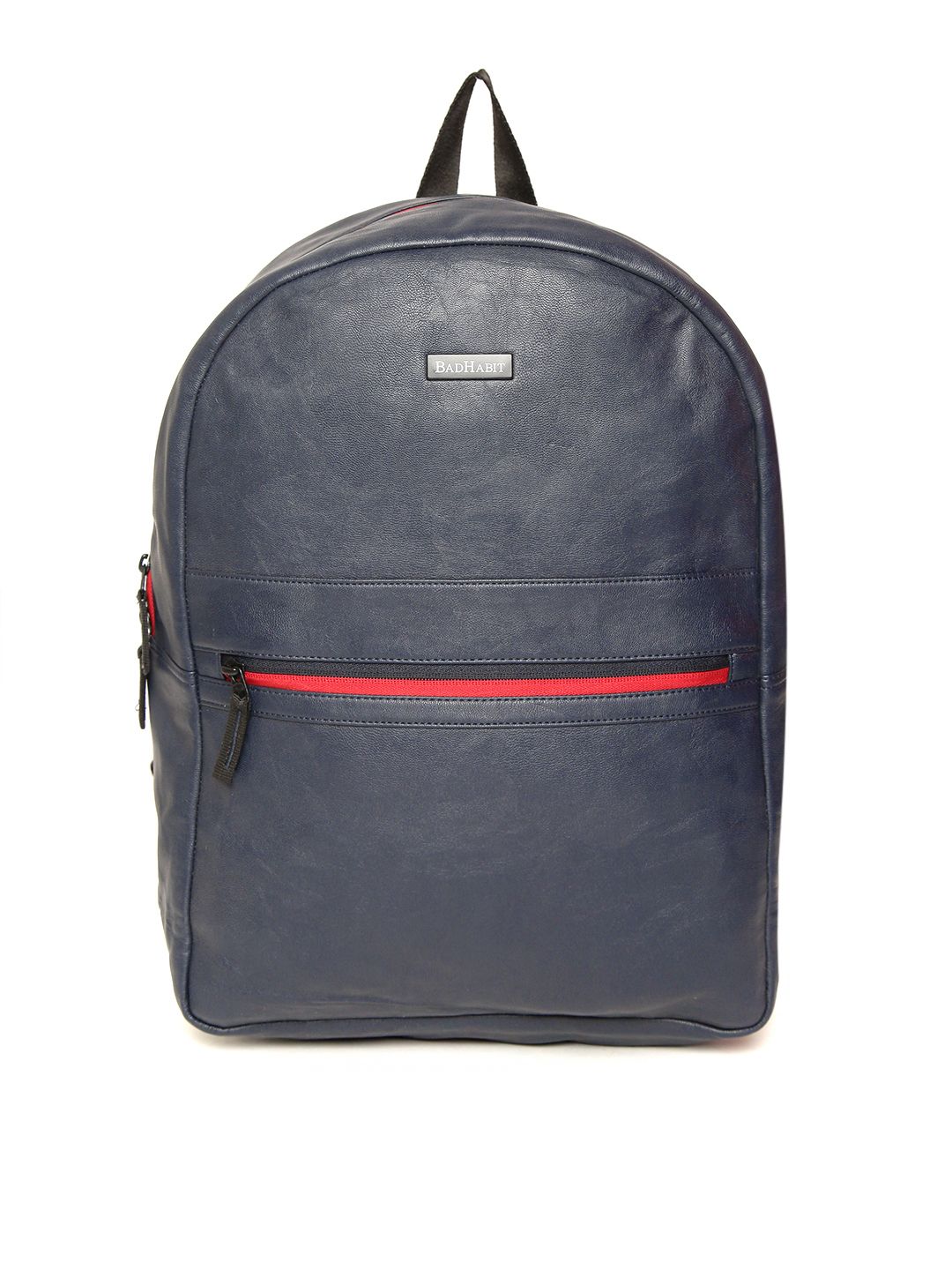 BAD HABIT Unisex Navy Blue Solid Laptop Backpack Price in India