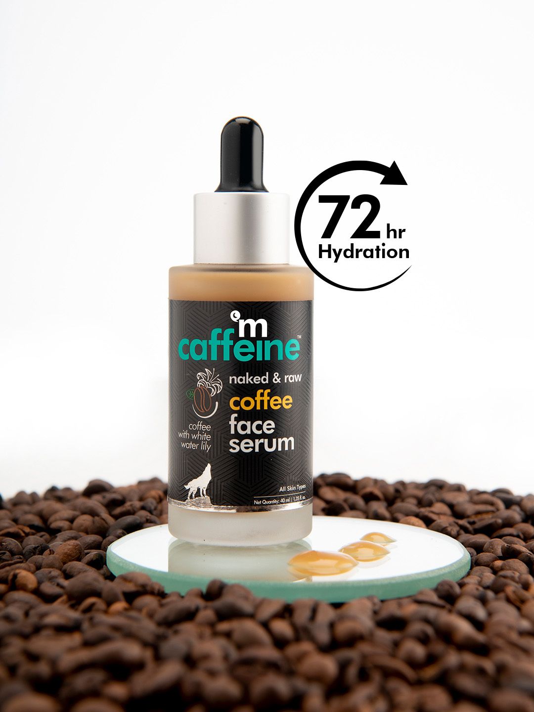 MCaffeine Sustainable Coffee Hydrating Face Serum for Glowing Skin with Vitamin E for Sun Protection