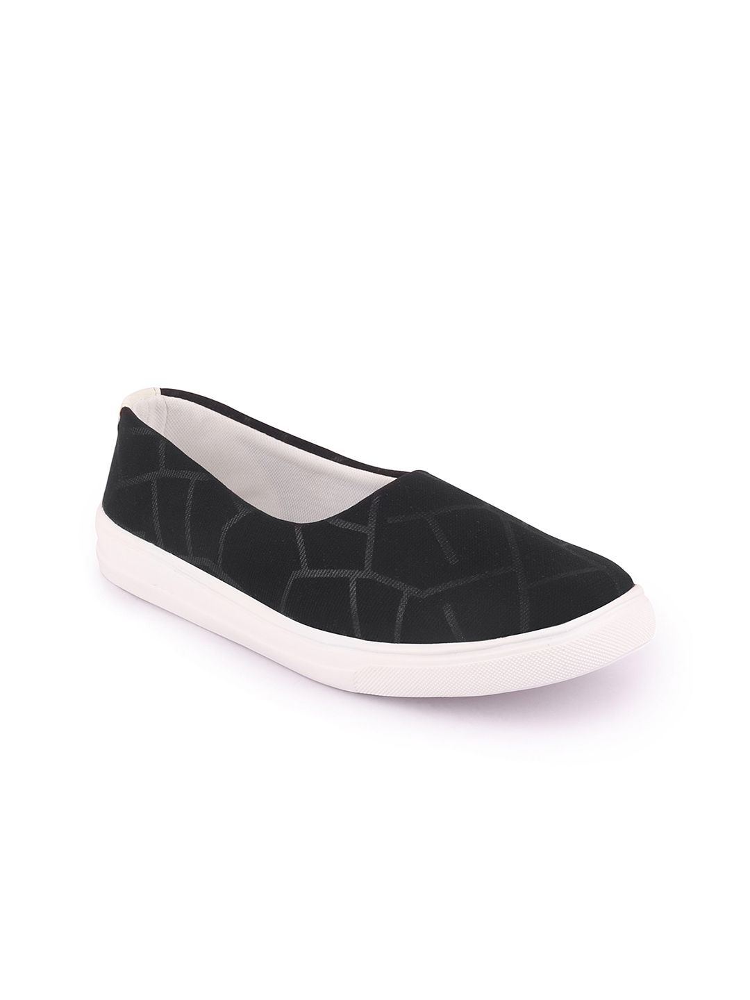 FAUSTO Women Black Slip-On Sneakers Price in India