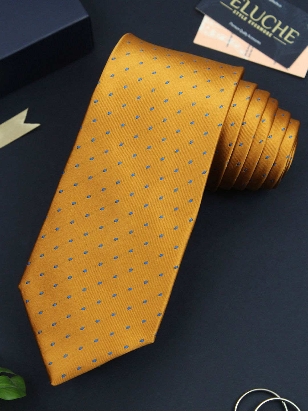 PELUCHE Mustard Printed Broad Tie