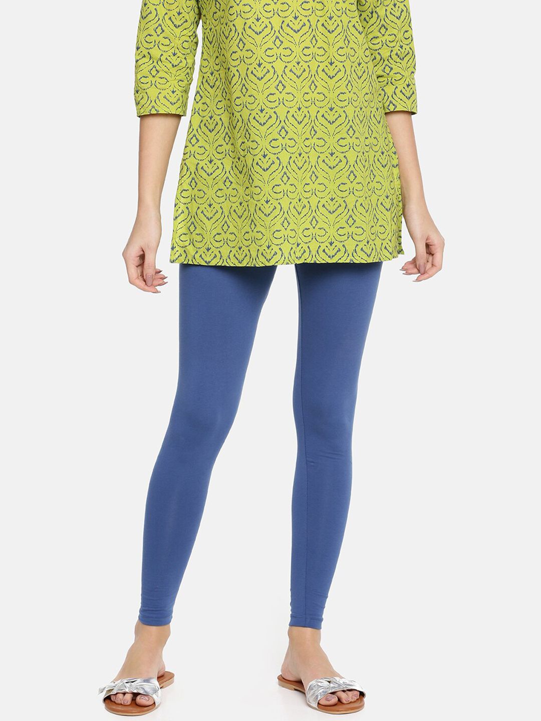 TWIN BIRDS Women Blue Solid Full-Length Leggings Price in India