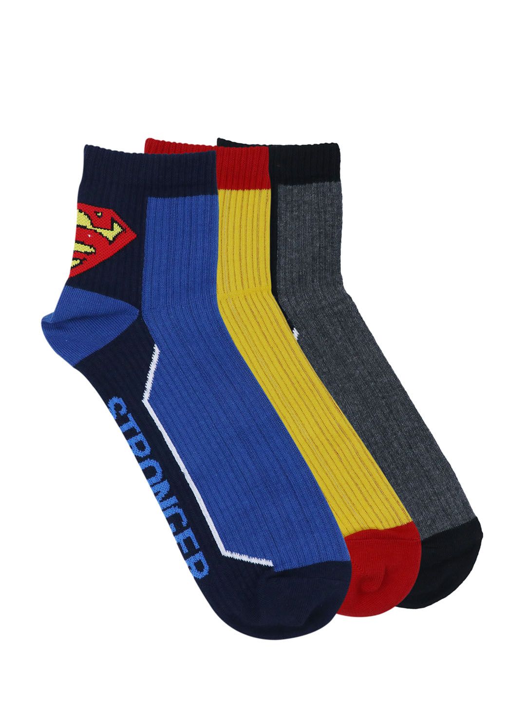 Justice League Men Pack of 3 Assorted DC Heroes Patterned Above Ankle-Length Socks