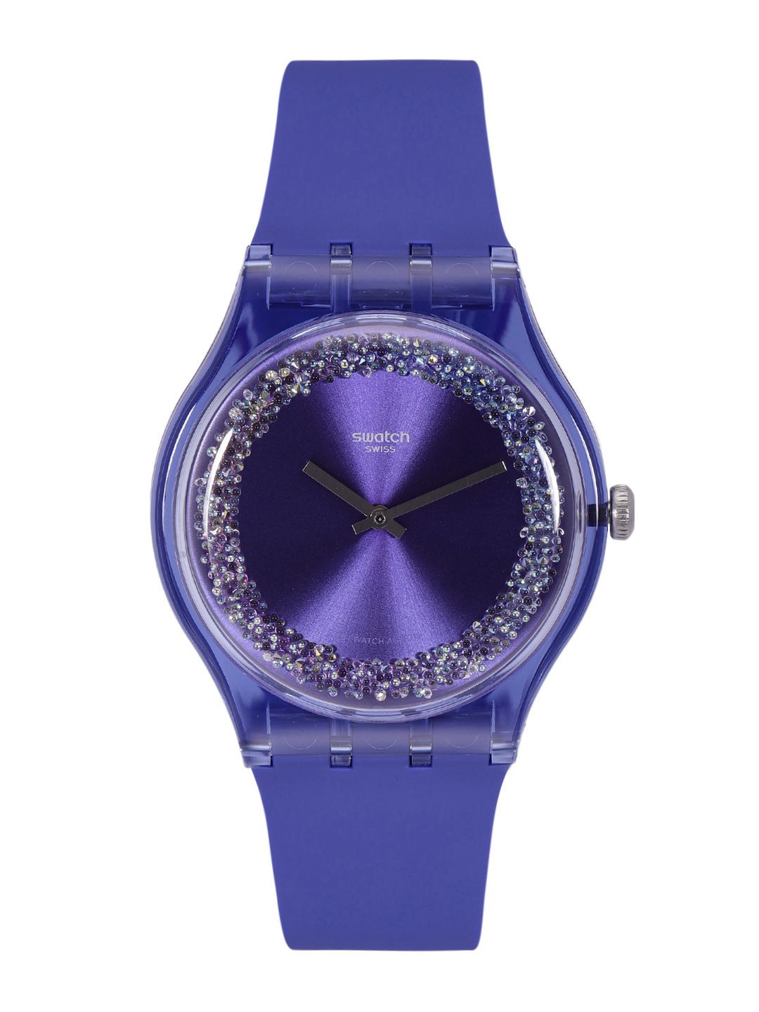Swatch SwatchEssentials Unisex Blue Water Resistant Analogue Watch SUOV106 Price in India