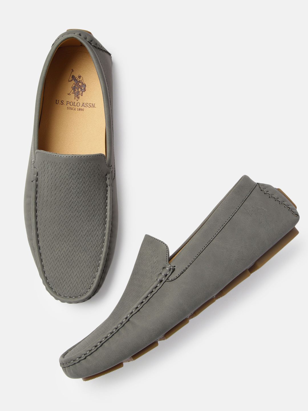 U.S. Polo Assn. Men Grey Textured COLIN Loafers