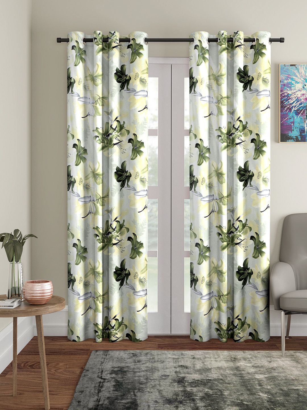 Home Sizzler Green Set of 2 Door Curtains Price in India