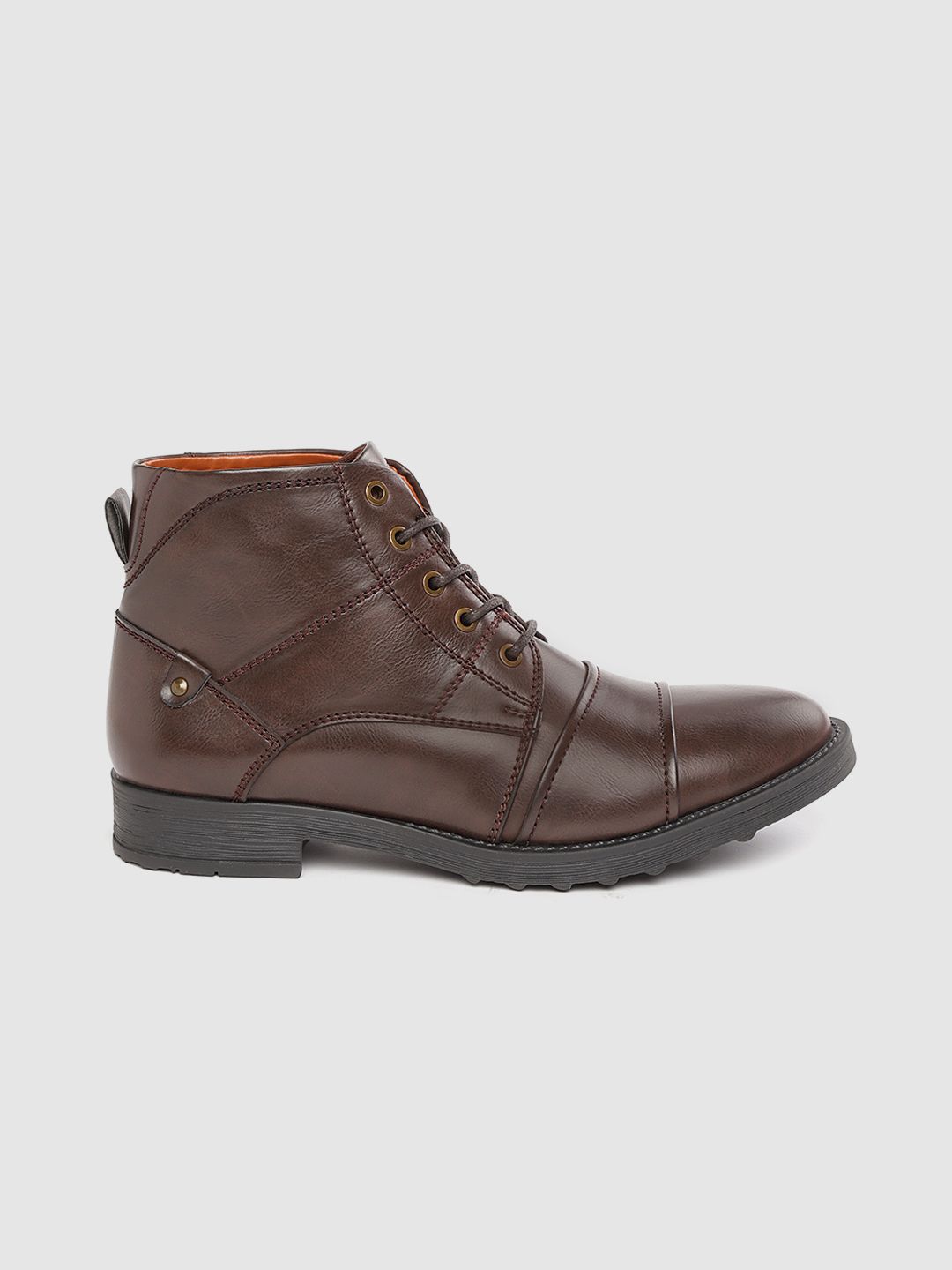 Roadster Men Coffee Brown Solid Flat Boots