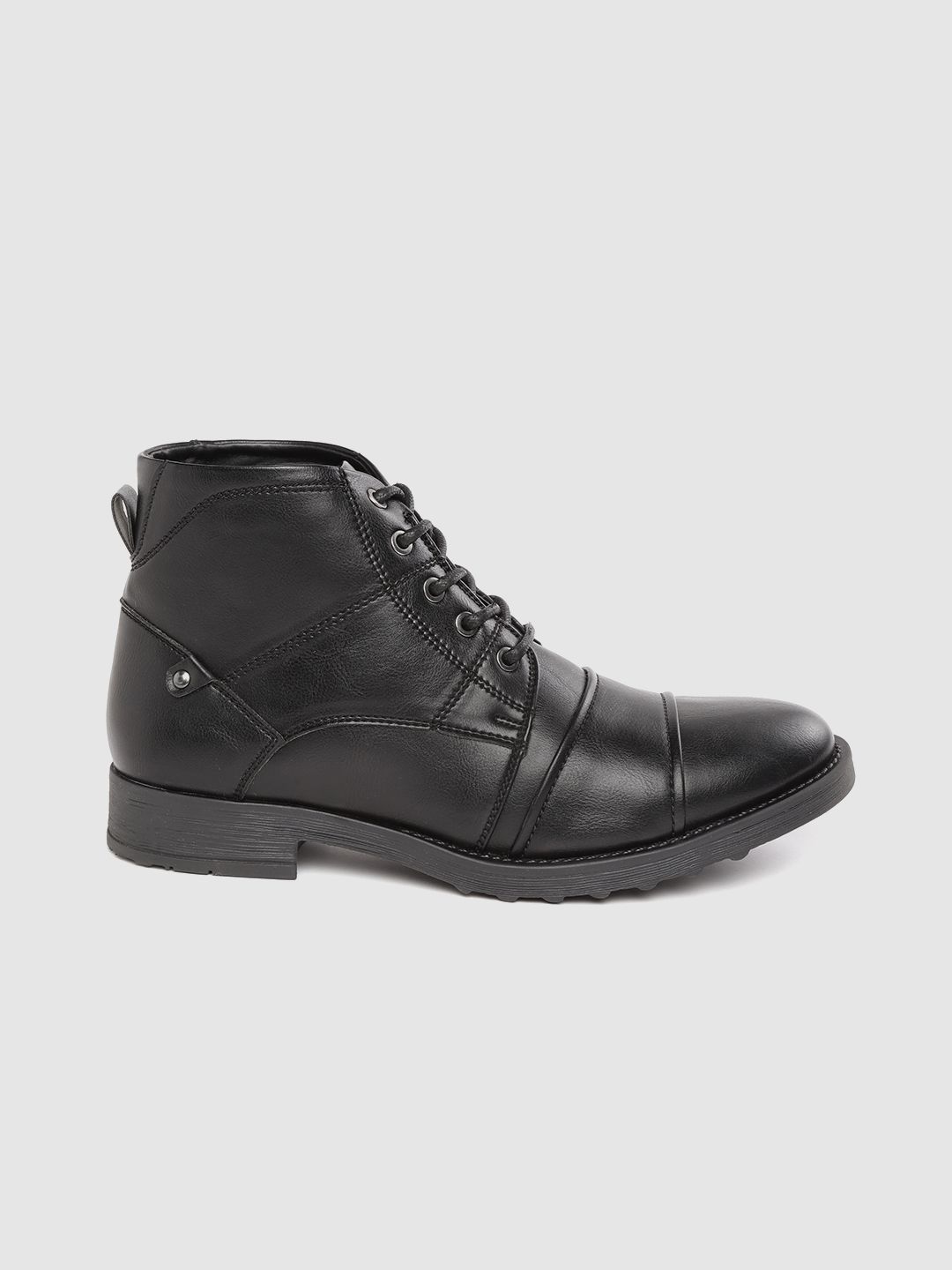 Roadster Men Black Solid Flat Boots