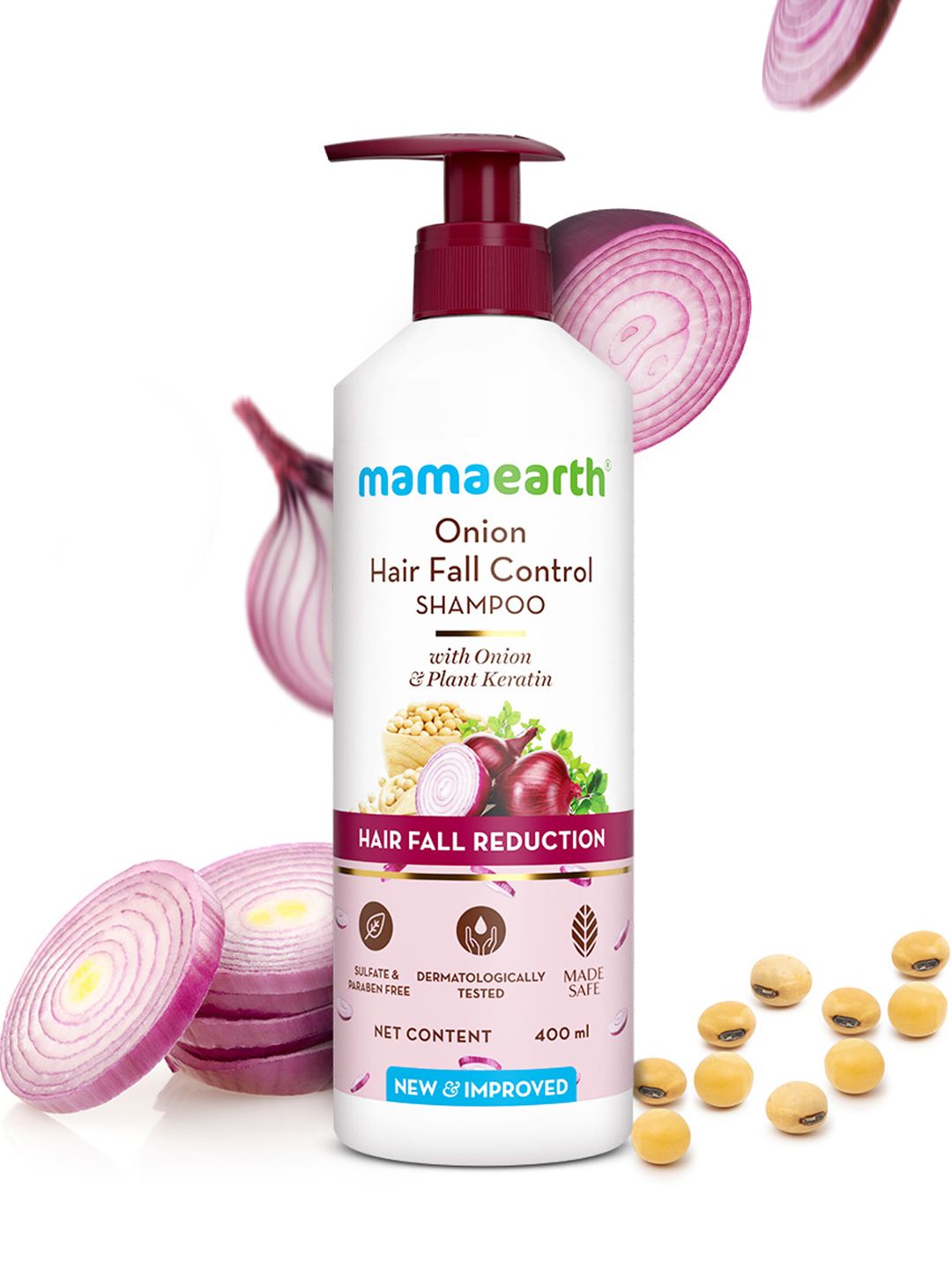 Mamaearth Hair Growth & Hair Fall Control Onion Shampoo 400 ml