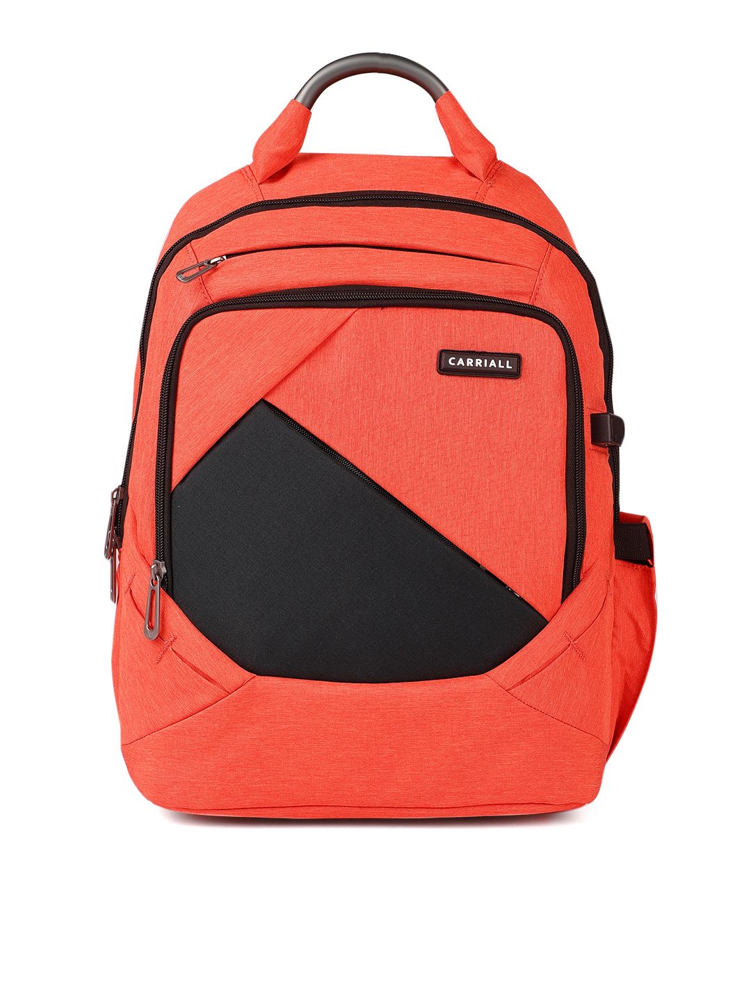 CARRIALL Unisex Orange & Black Colourblocked Smart Laptop Backpack with Charging port Price in India