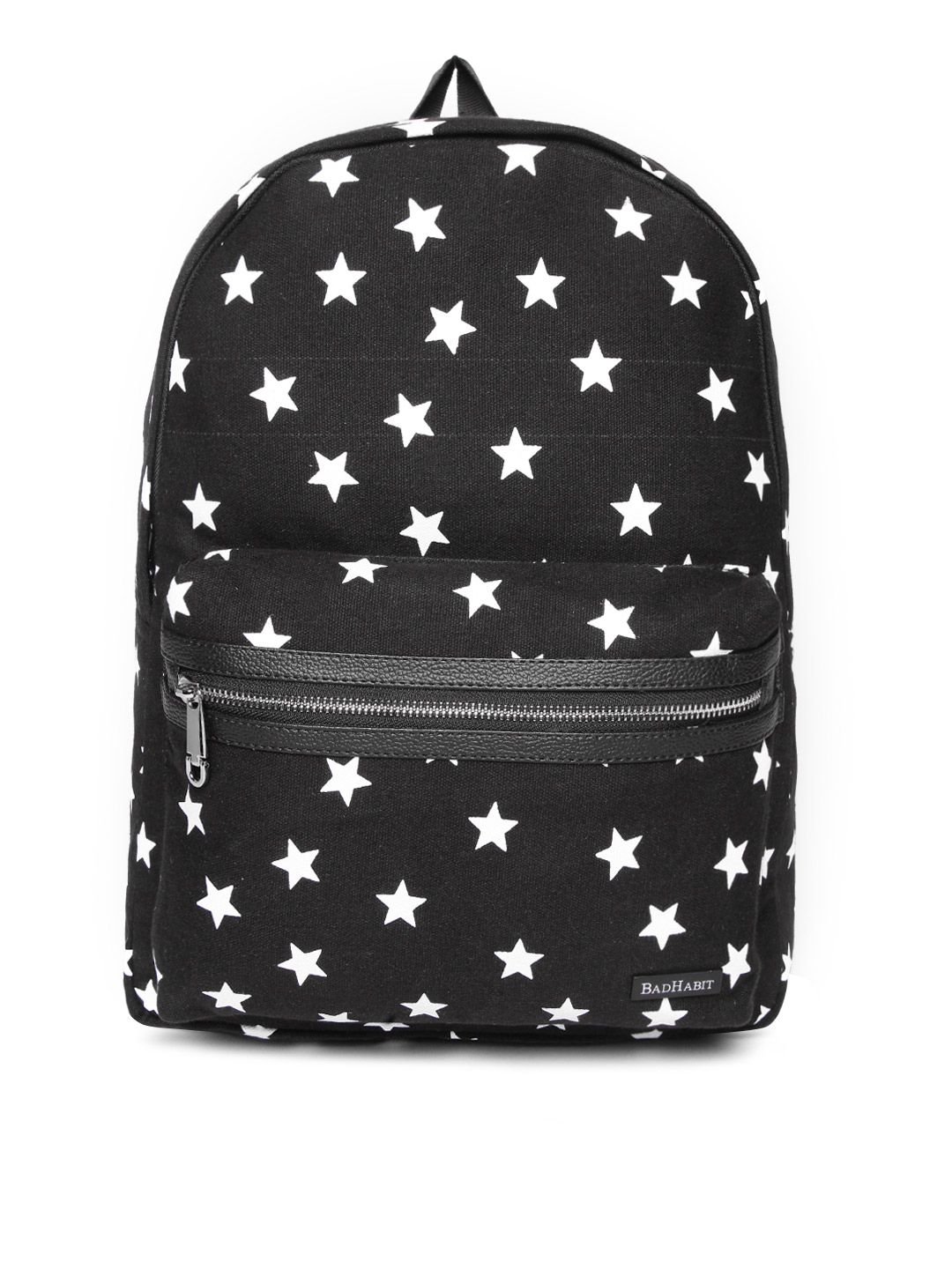 BAD HABIT Unisex Black & White Star Printed Laptop Backpack Price in India