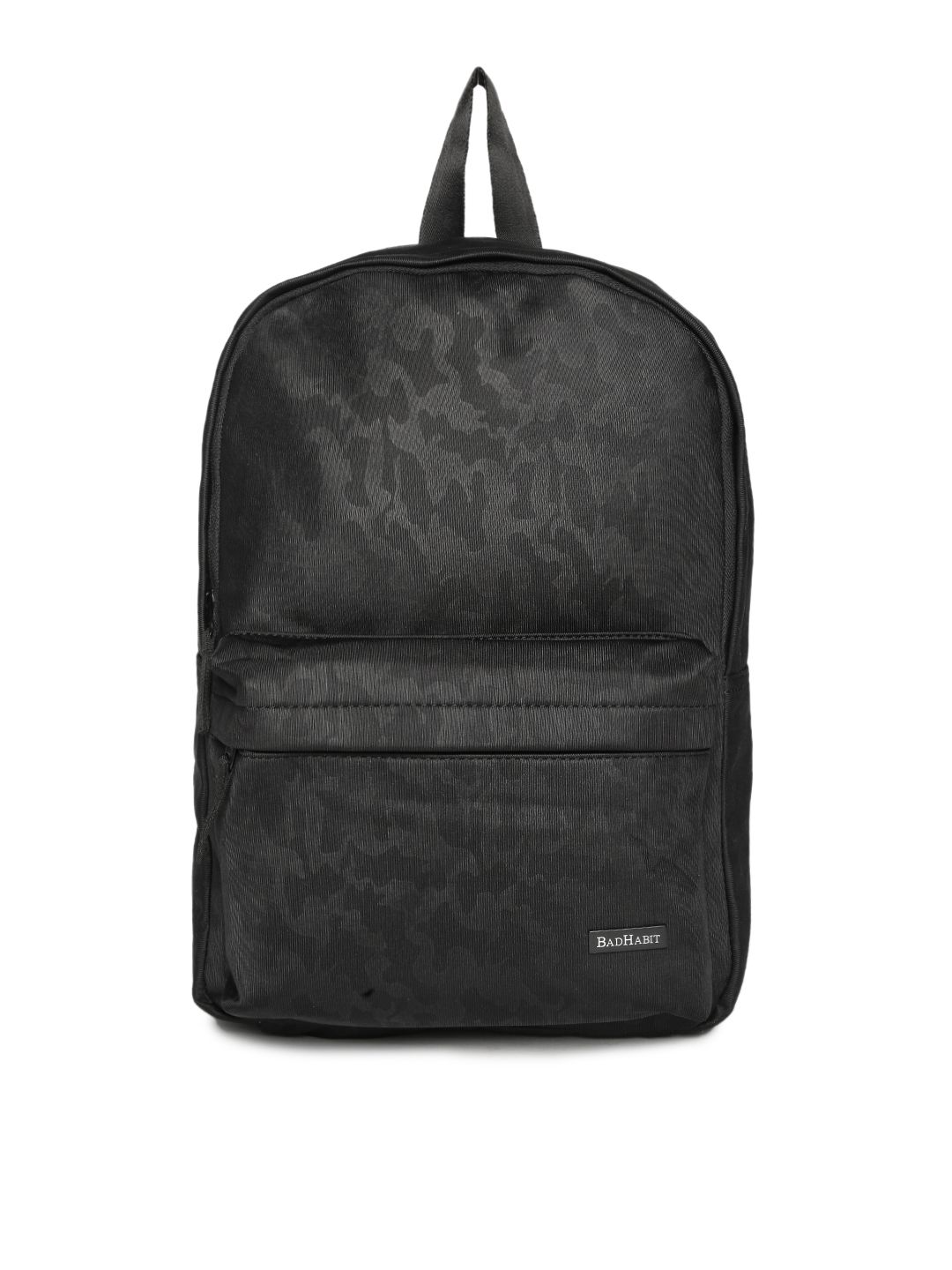 BAD HABIT Unisex Black Camouflage Printed Laptop Backpack Price in India